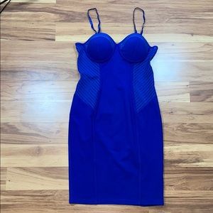 Royal Blue Medium Entry Slit Side Dress